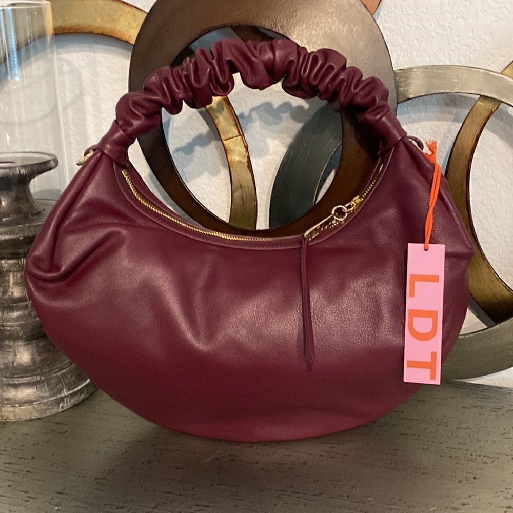 New LDT Monroe Napa Leather Hobo Crossbody Bag - Picture 2 of 9